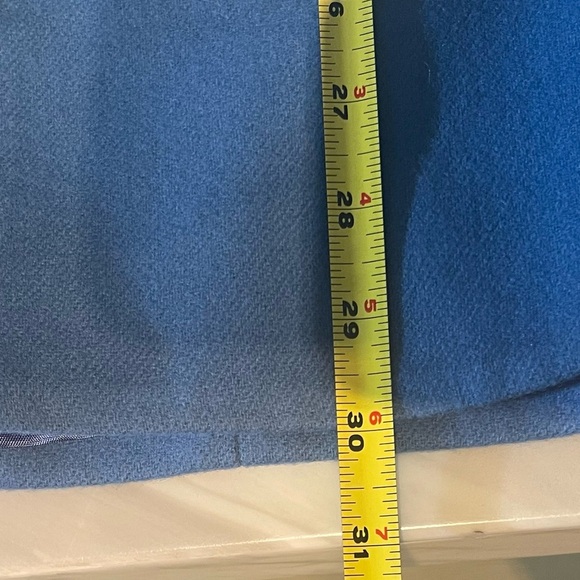 Vintage Ivana Wool Blazer Blue Velvet Trim Lace Cuff Size 18 Made in USA - Picture 3 of 9